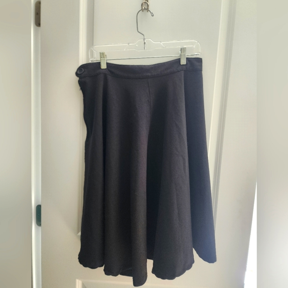 Rock Steady Black Swing A-Line Midi Skirt